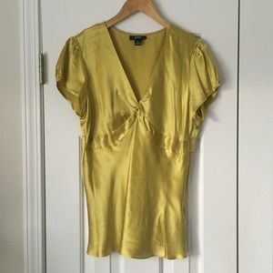Alfani golden yellow silk top